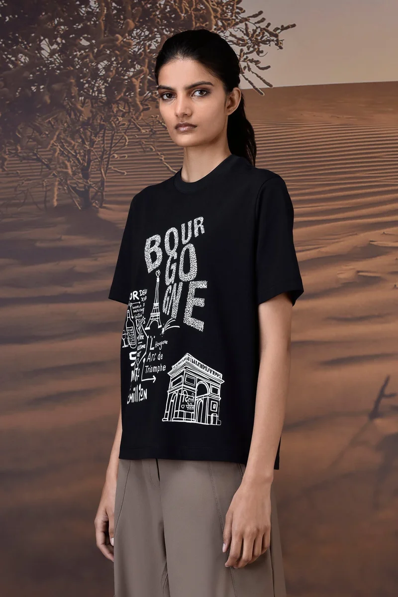 Genes Lecoanet Hemant French Sketch Cotton Jersey T-Shirt - Black